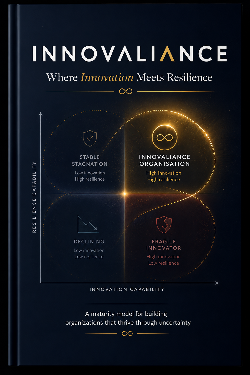 Innovalience book cover showing the innovation and resilience maturity model